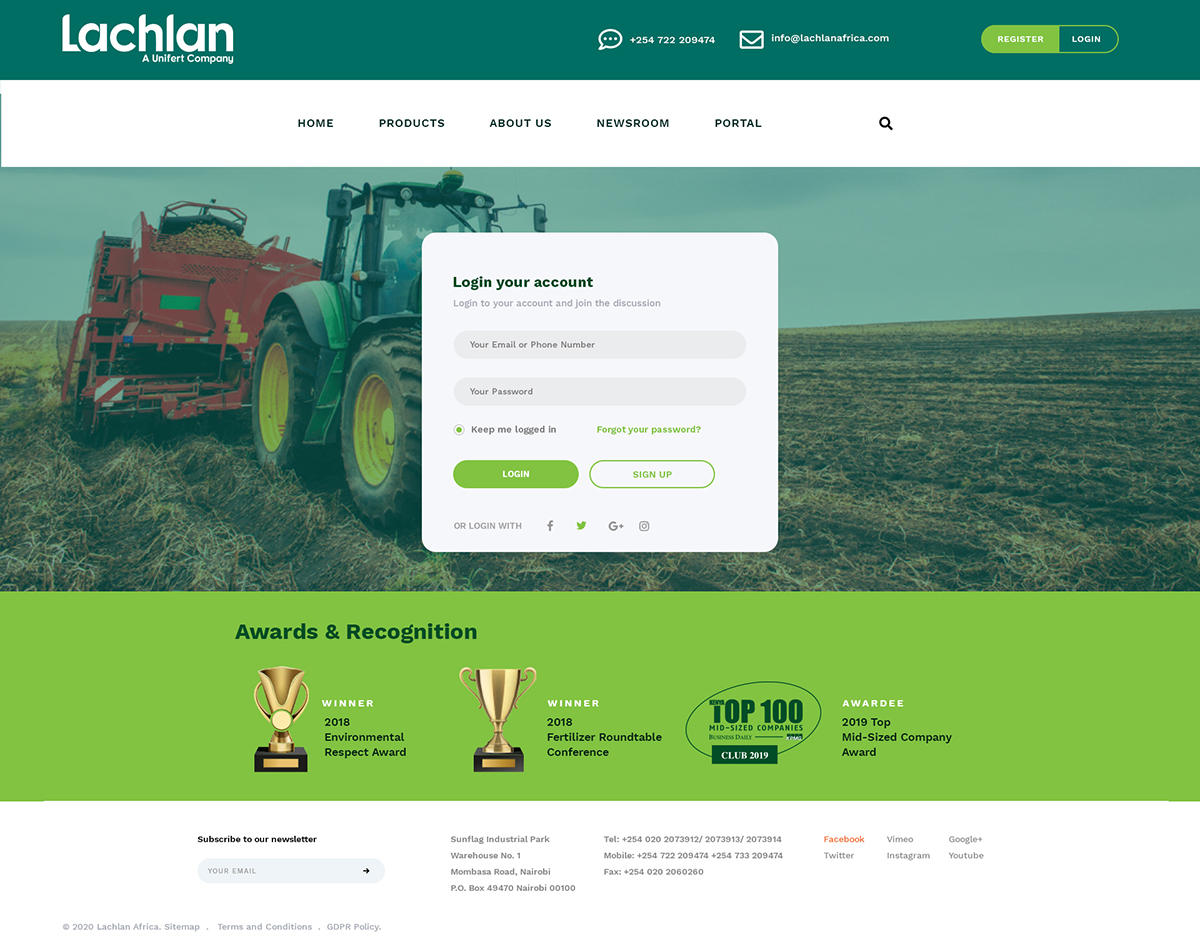Lachlan kenya seeds company UX UI website